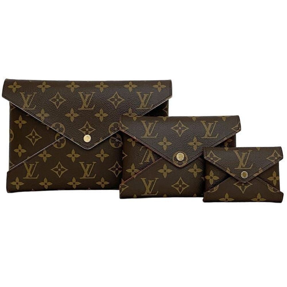 Louis Vuitton Pochette Kirigami Brown Bordeaux Three Piece Set Clutch Bag